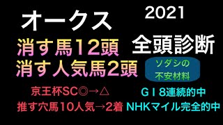 【競馬予想】　オークス　東京優駿牝馬　2021 全頭診断　事前予想