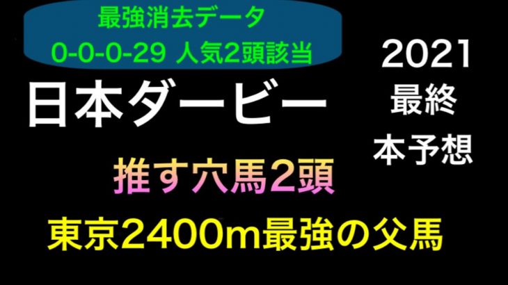 【競馬予想】　日本ダービー　2021 最終本予想　東京優駿