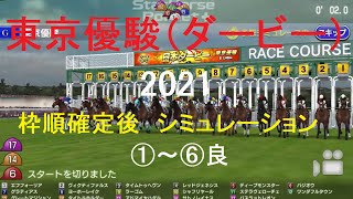 【競馬予想2021】東京優駿（日本ダービー）（GⅠ）シミュレーション枠順確定後6パターン（①～⑥良）【スタポケ】20210529