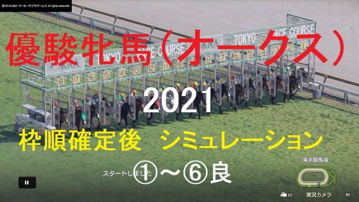 【競馬予想2021】優駿牝馬（オークス）（GⅠ）シミュレーション枠順確定後6パターン（①～⑥良）【WP9】20210521