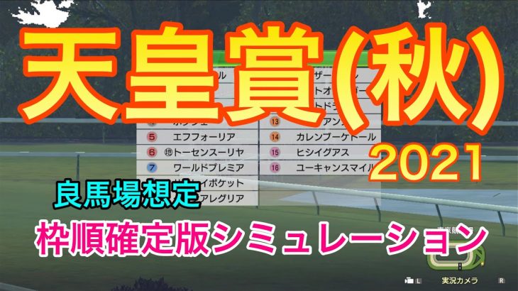 【競馬】天皇賞(秋)2021 枠順確定版シミュレーション