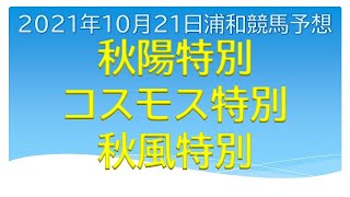 秋陽特別・コスモス特別・秋風特別【浦和競馬予想2021年10月21日】