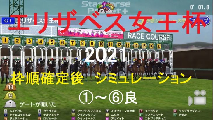【競馬予想2021】エリザベス女王杯（GⅠ）阪神芝2200mシミュレーション枠順確定後6パターン（①～⑥良）【スタポケ】20211113