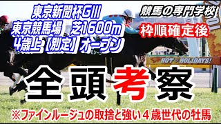 【競馬】東京新聞杯S2022 枠順確定後全頭考察 カギはファインルージュの取捨と強い4歳世代の牡馬【競馬の専門学校】